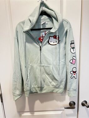 Aeropostale & Hello Kitty  Collab Light Mint Adult Zip-Up Hoodie Jacket